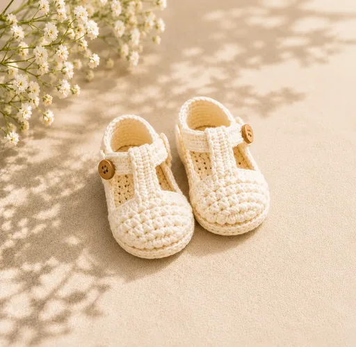 Sapatinho de bebê em crochê Modelo 01