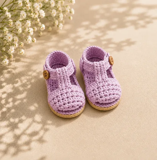 Sapatinho de bebê em crochê Modelo 04