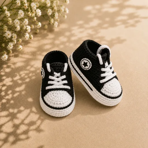 Sapatinho de bebê em crochê Modelo 22