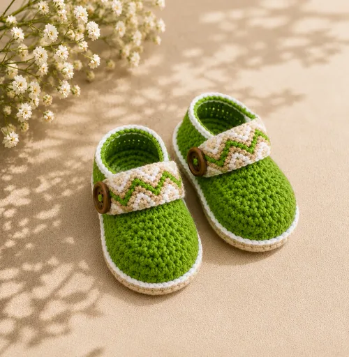 Sapatinho de bebê em crochê Modelo 30