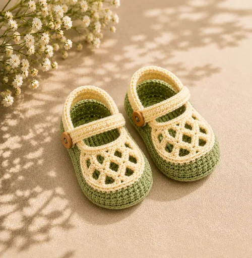 Sapatinho de bebê em crochê Modelo 34