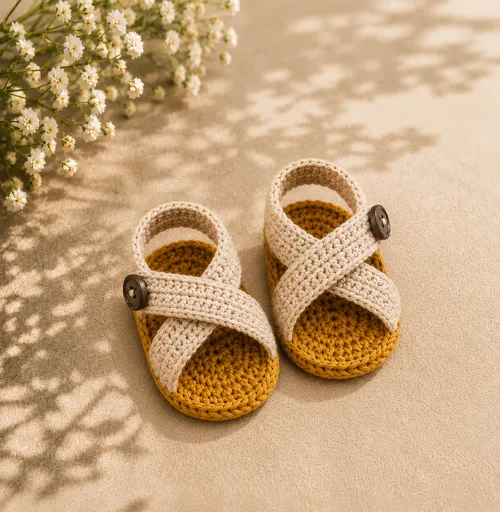 Sapatinho de bebê em crochê Modelo 38